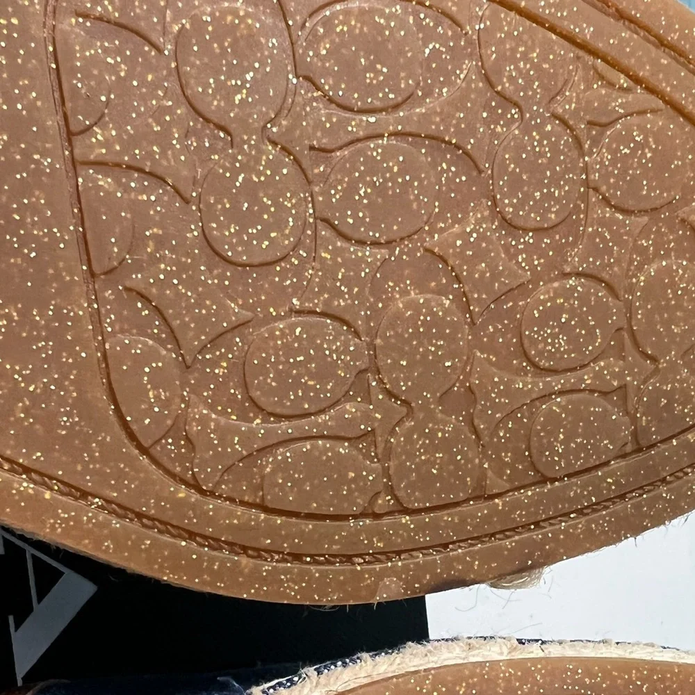 Coach Denim Slip-on Carson ESPADRILLE Size 7B WITH PRAIRIE SOUVENIRS NWT